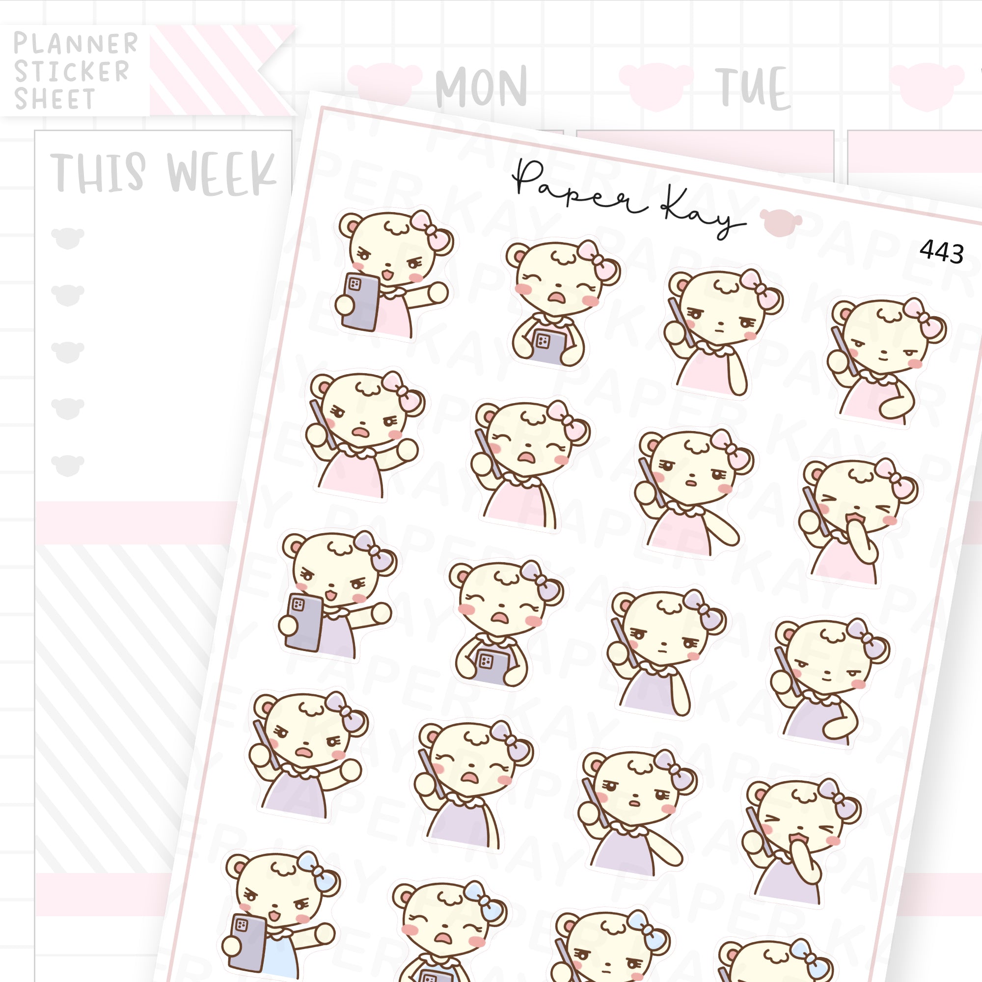 Phone Call Emotions Sticker Sheet