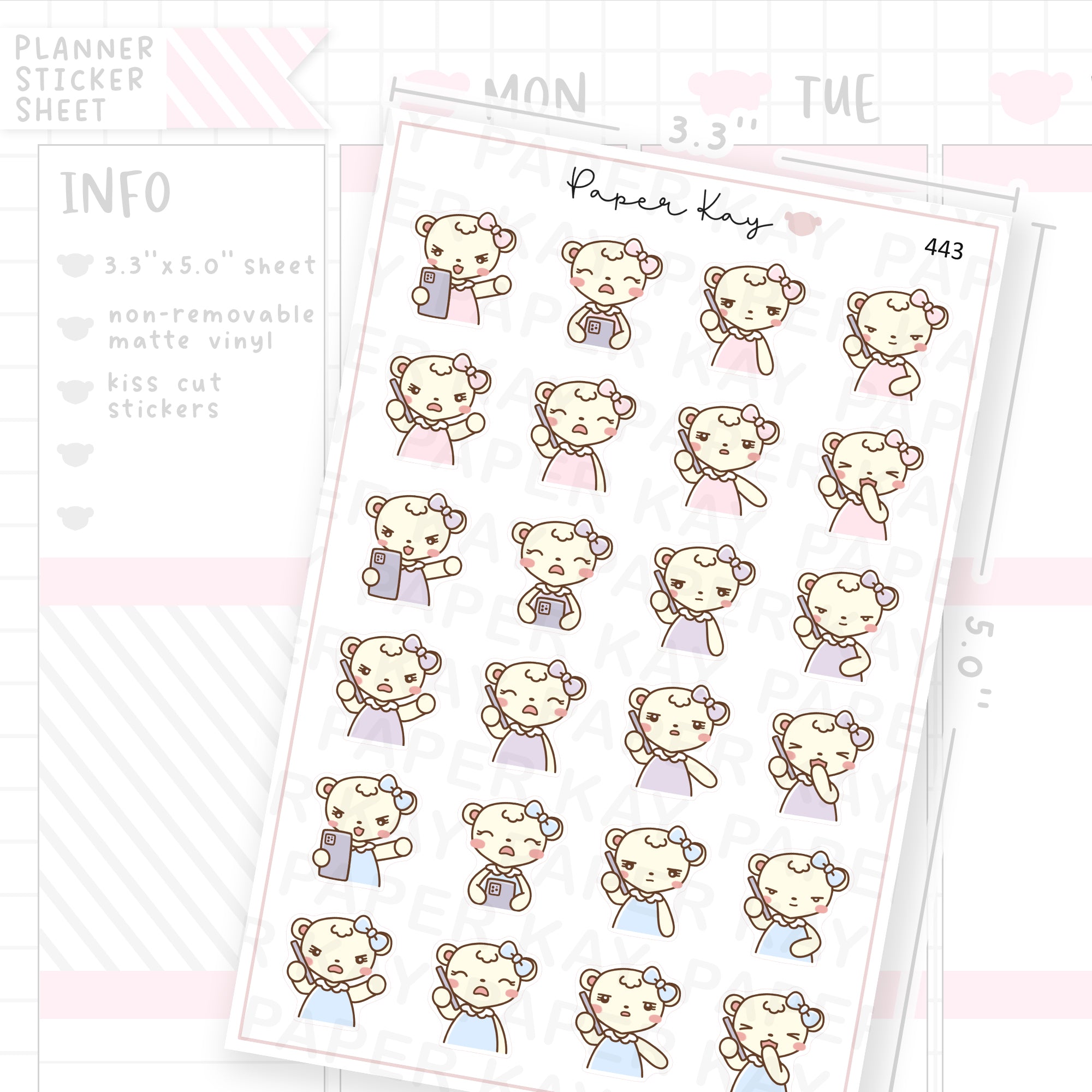 Phone Call Emotions Sticker Sheet