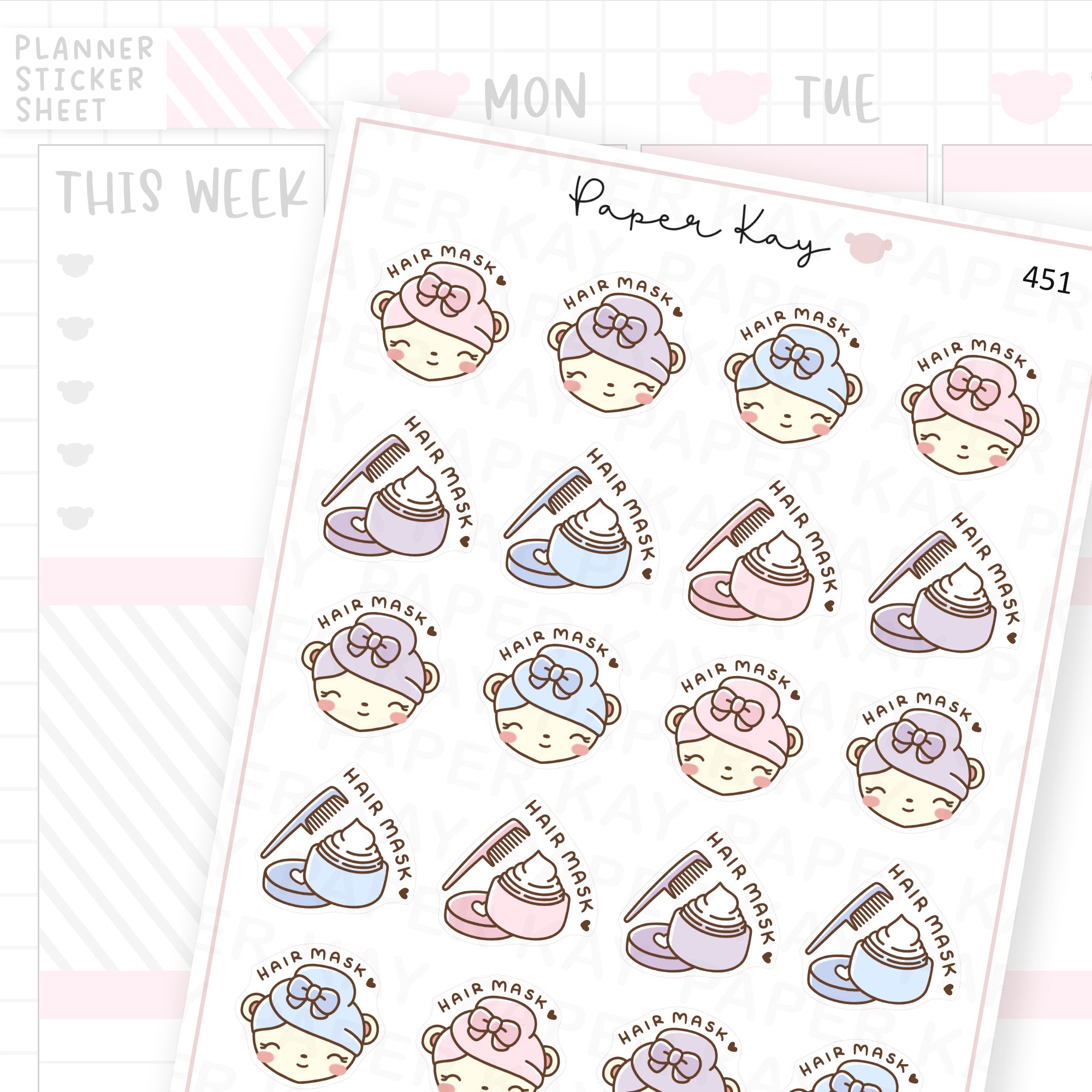 Hair Mask Sticker Sheet