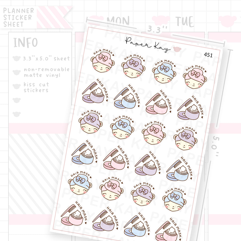 Hair Mask Sticker Sheet
