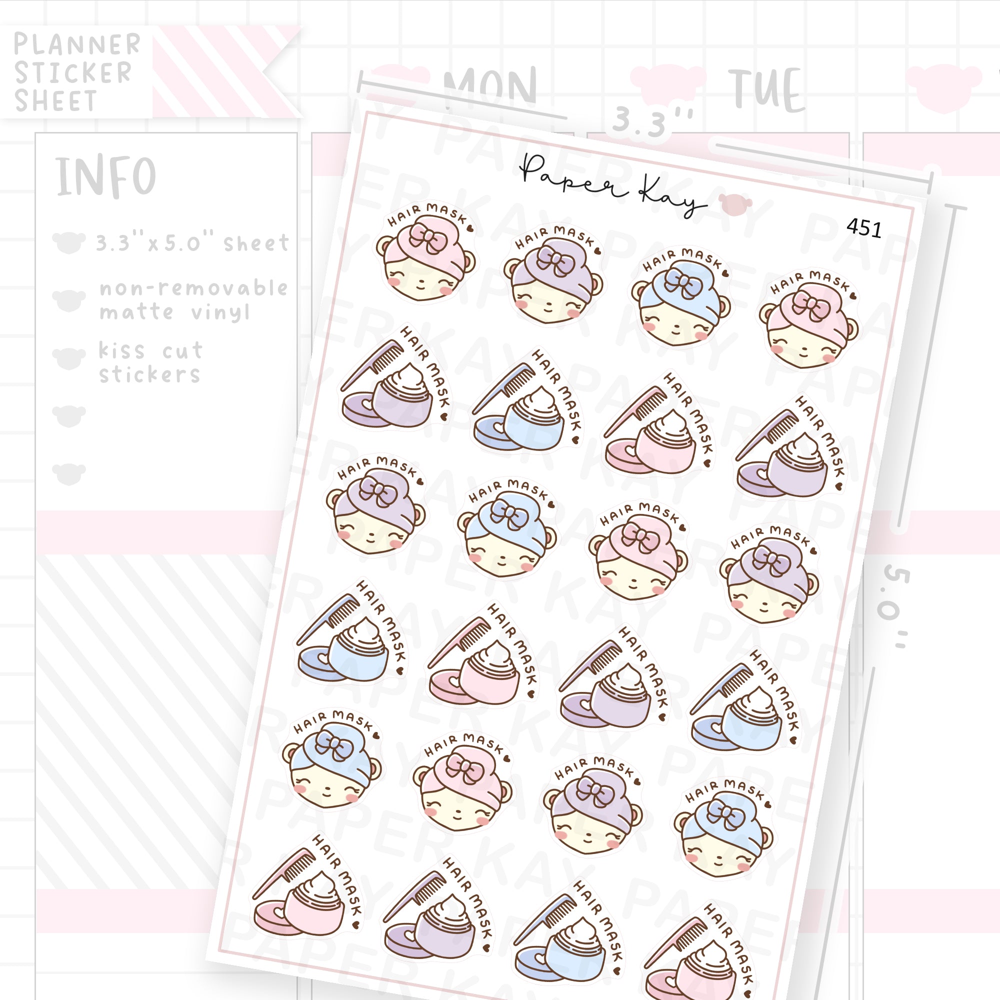 Hair Mask Sticker Sheet