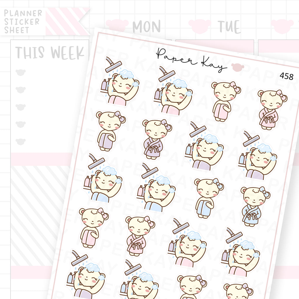 Showering/Washing Hair Sticker Sheet