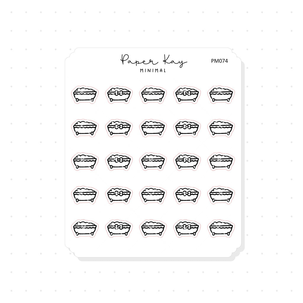 (PM074) Bathtub - Tiny Minimal Icon Stickers