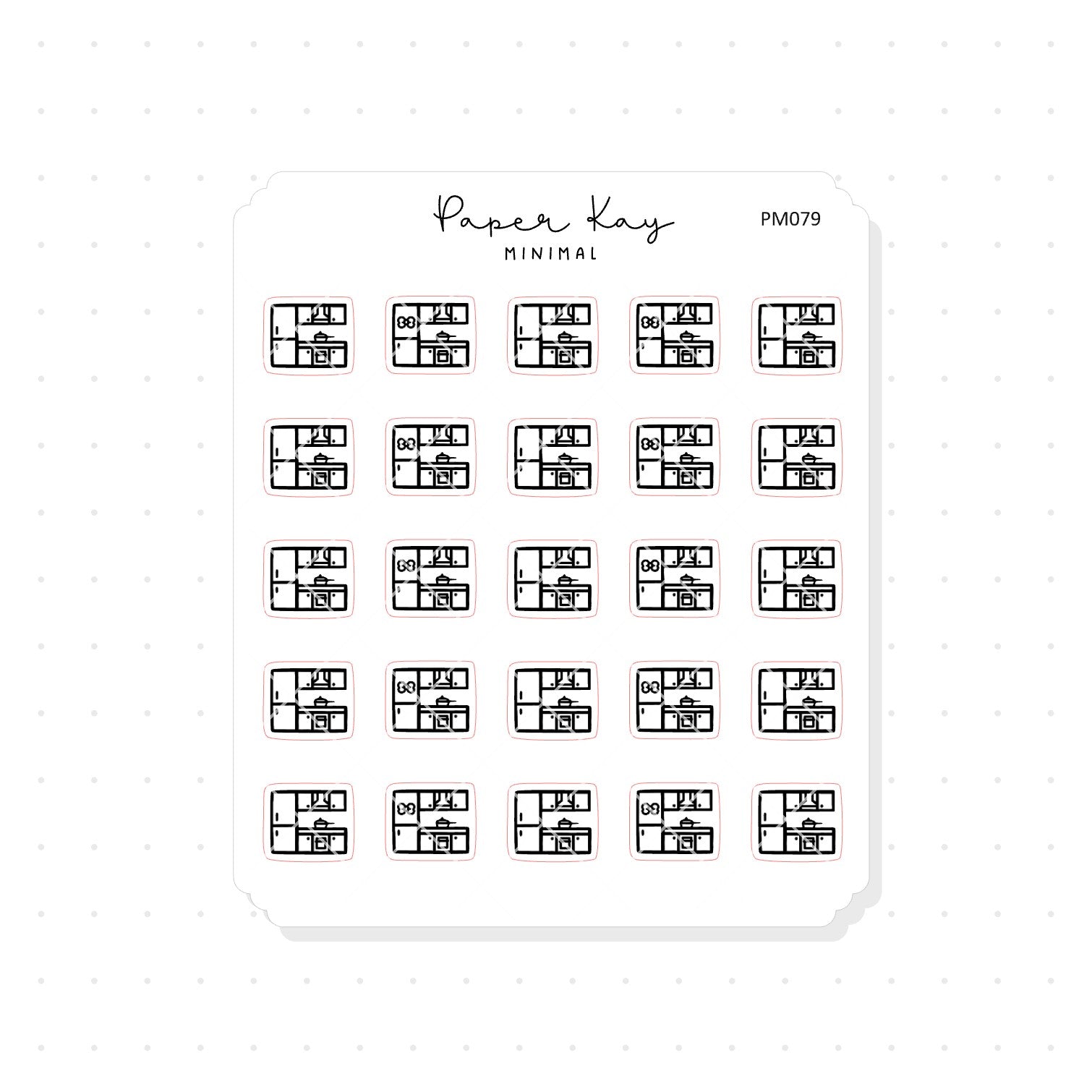 (PM079) Kitchen - Tiny Minimal Icon Stickers