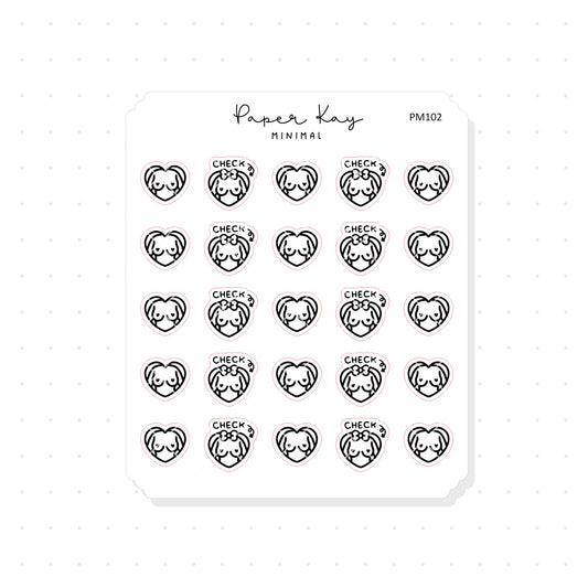 (PM102) Breast Checkup - Tiny Minimal Icon Stickers