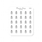 (PM060) Water Bottle / Drink - Tiny Minimal Icon Stickers