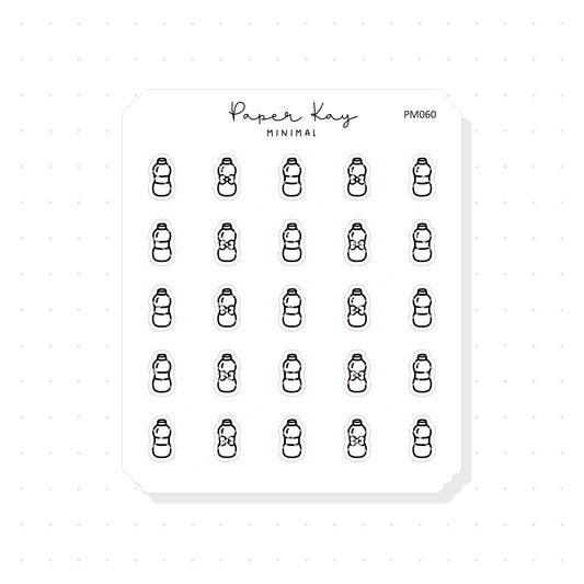 (PM060) Water Bottle / Drink - Tiny Minimal Icon Stickers