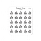 (PM100) Church - Tiny Minimal Icon Stickers