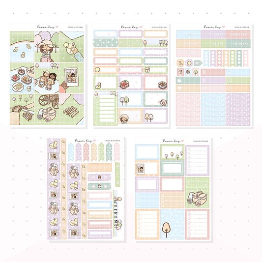 Picnic in the Park Vertical Kit - Planner Stickers