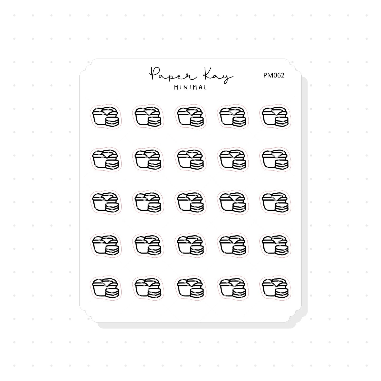 (PM062) Laundry / Washing - Tiny Minimal Icon Stickers
