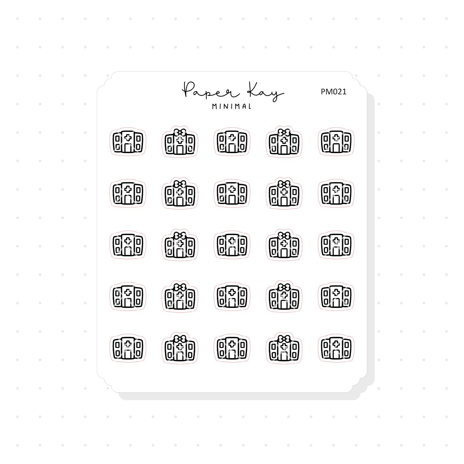(PM021) Hospital Appointment - Tiny Minimal Icon Stickers
