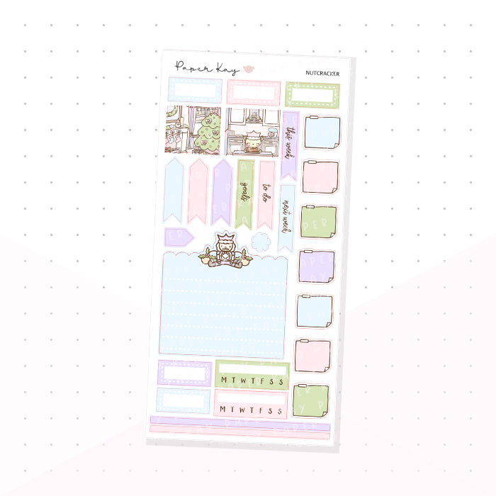 Pastel Nutcracker Hobonichi Weeks Kit - Planner Stickers