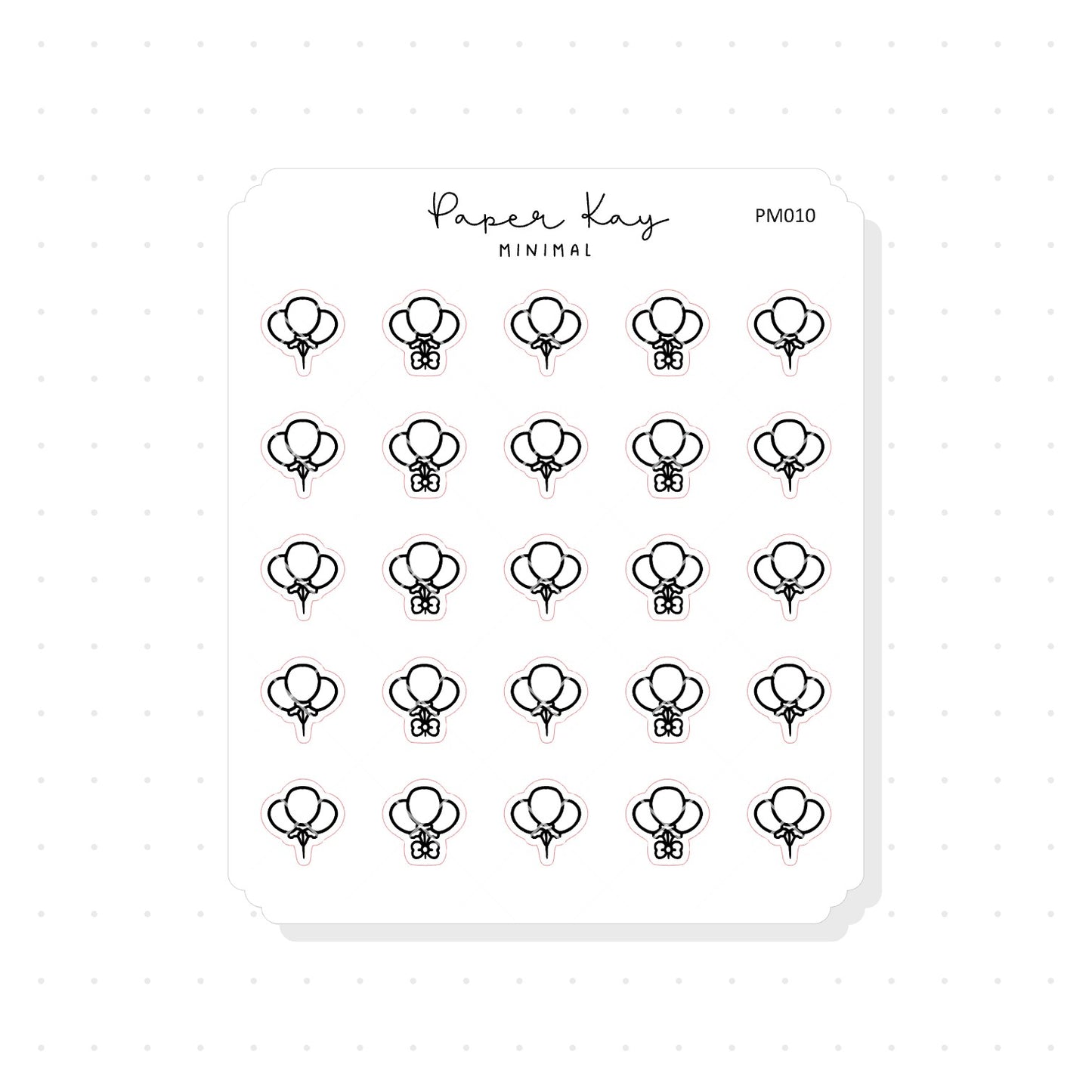 (PM010) Celebration Balloons - Tiny Minimal Icon Stickers