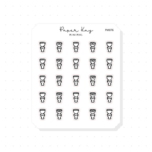 (PM076) Bathroom - Tiny Minimal Icon Stickers