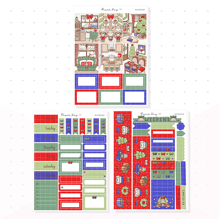 Traditional Nutcracker Weekly Vertical Kit - Planner Stickers