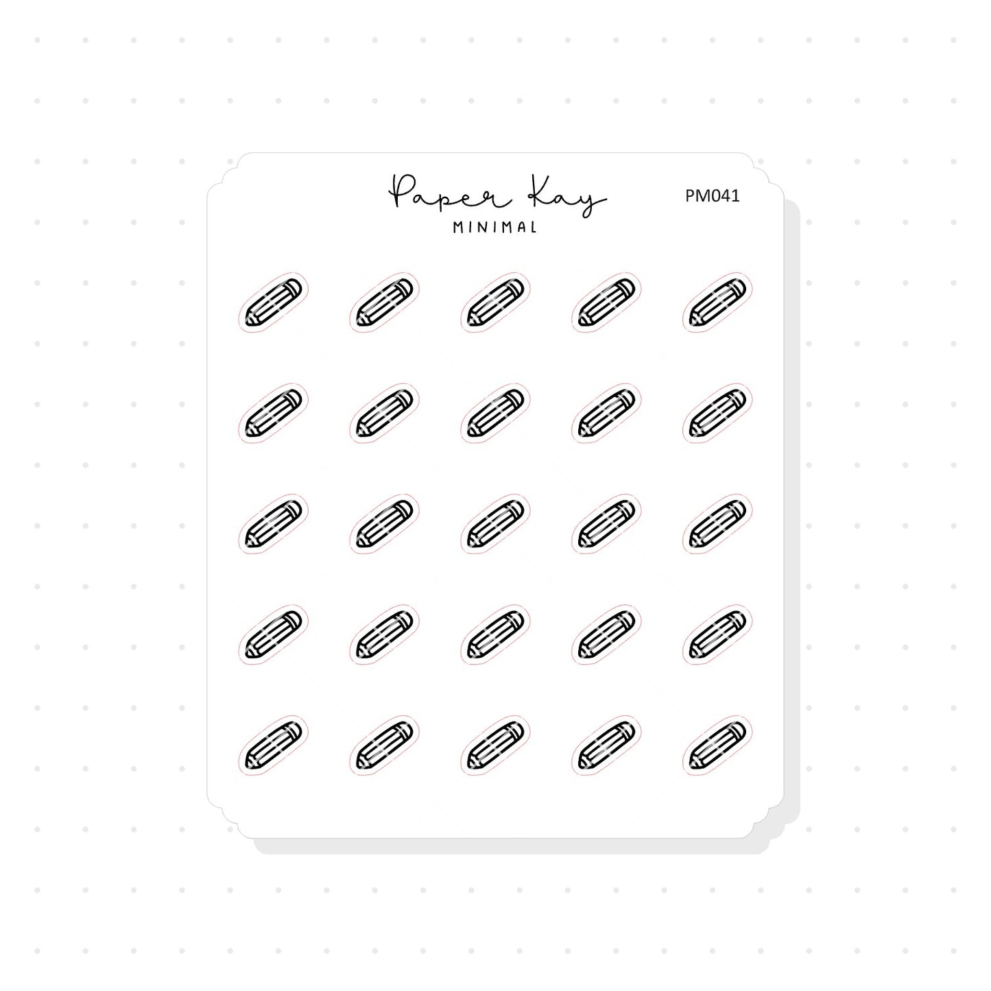 (PM041) Pencil / Drawing - Tiny Minimal Icon Stickers