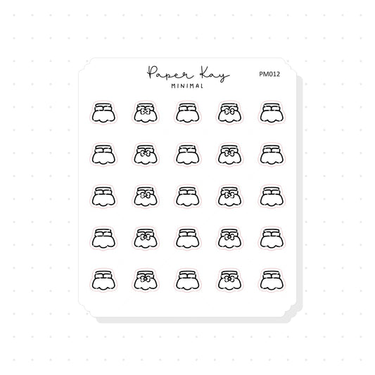 (PM012) Bed / Sleep - Tiny Minimal Icon Stickers