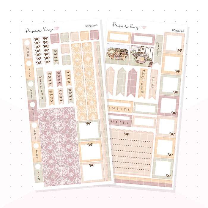 Bohemian Hobonichi Weeks Kit - Planner Stickers