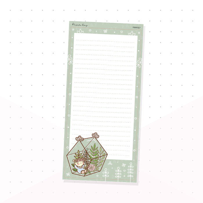 (PKNP027) Botanical Terrarium - Lined - Hobonichi Weeks Note Page - Planner Sticker