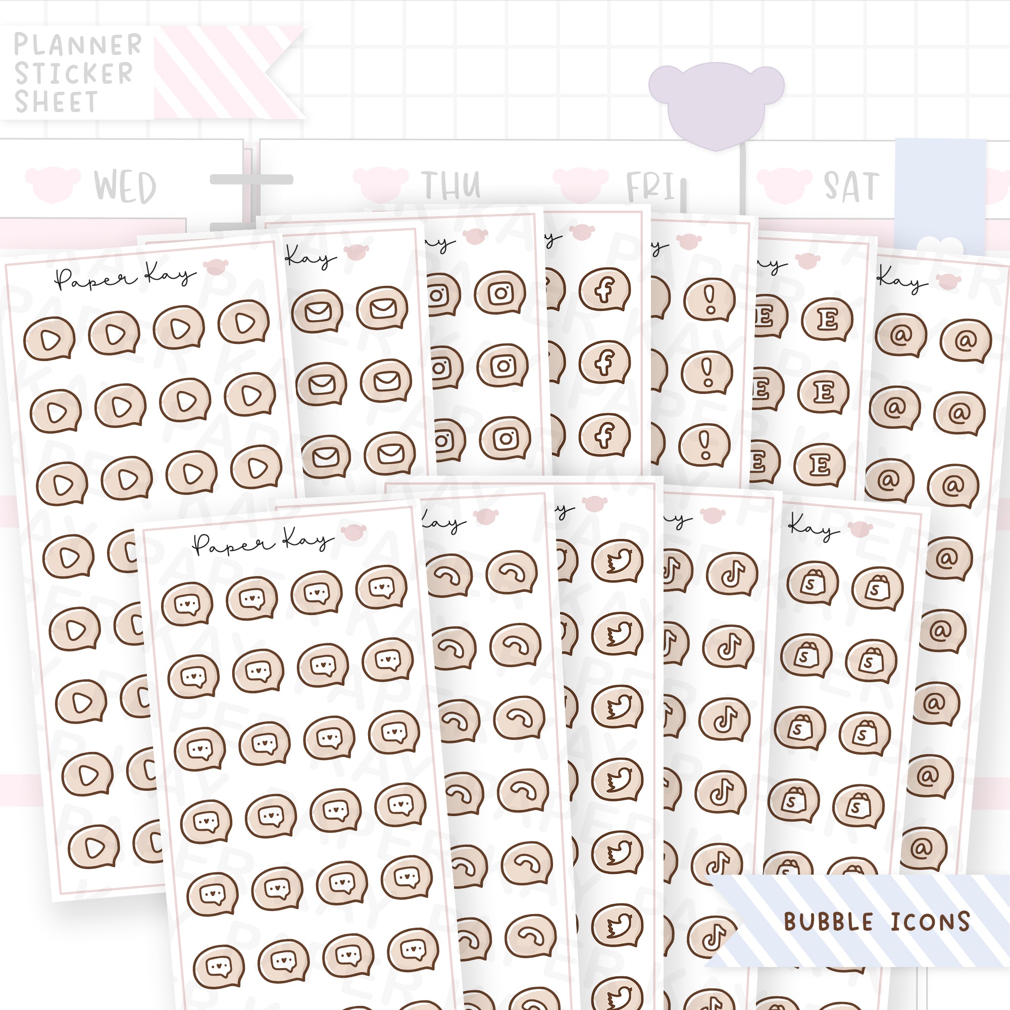 Social Media Bubble Icon Stickers