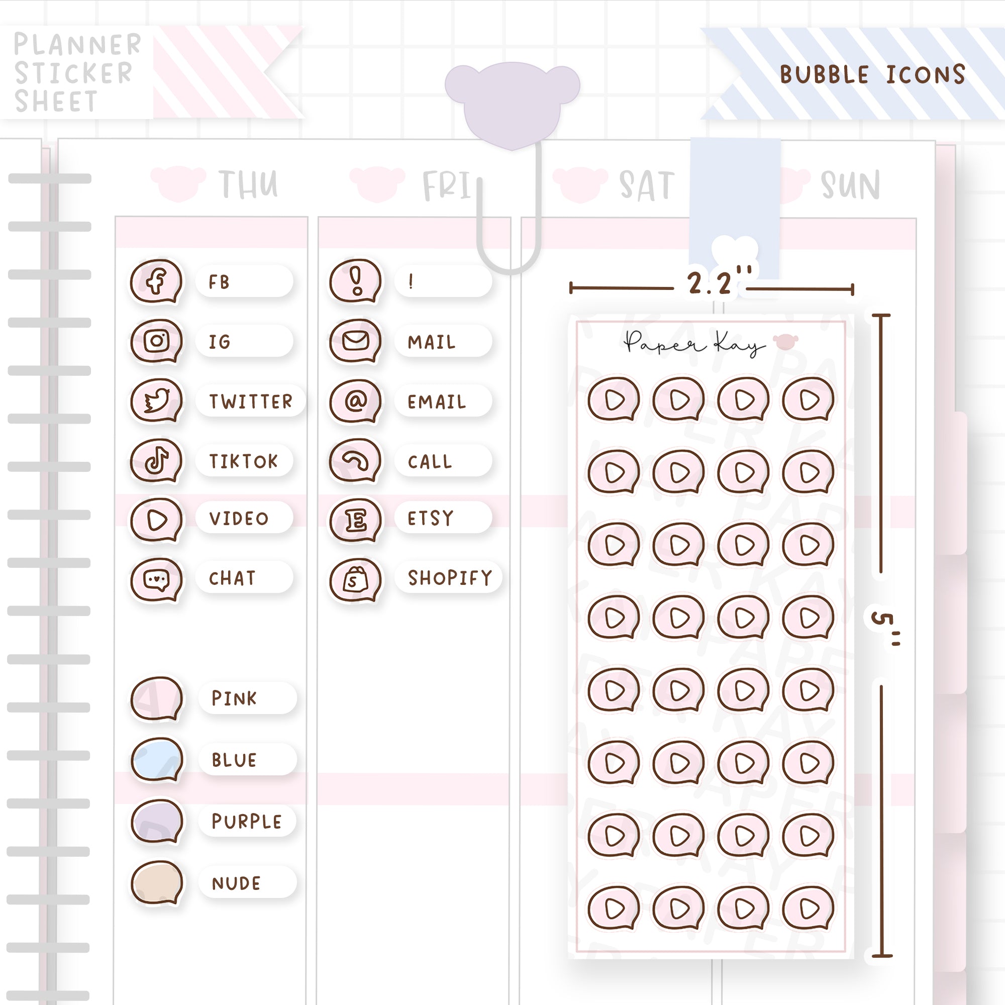 Social Media Bubble Icon Stickers