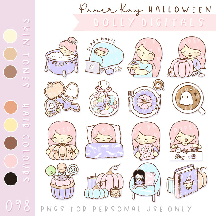 Halloween Dolly Digital PNGs (DD001)