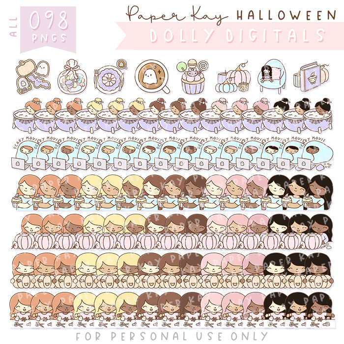 Halloween Dolly Digital PNGs (DD001)
