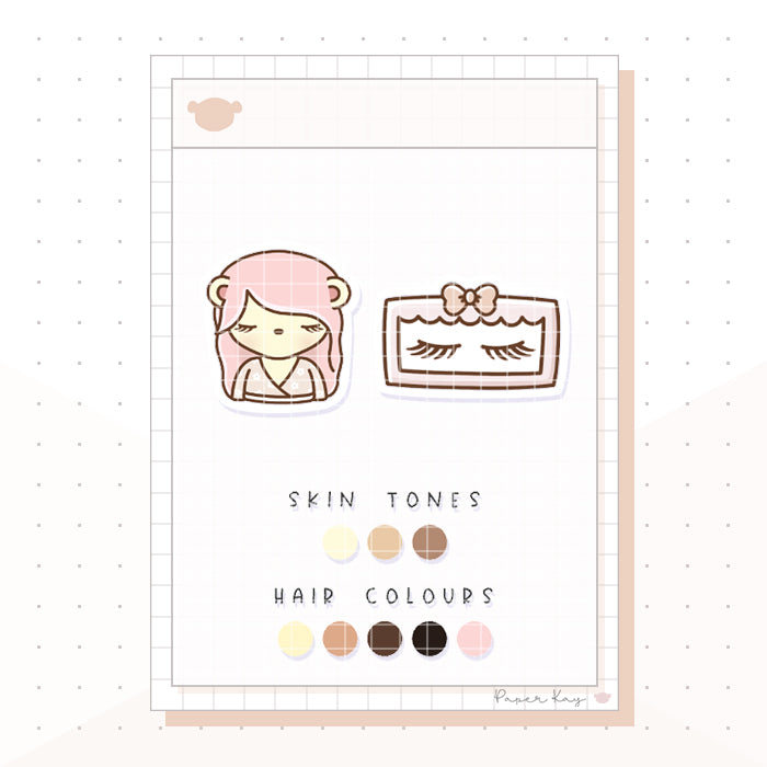 Eyelashes Dolly Planner Stickers