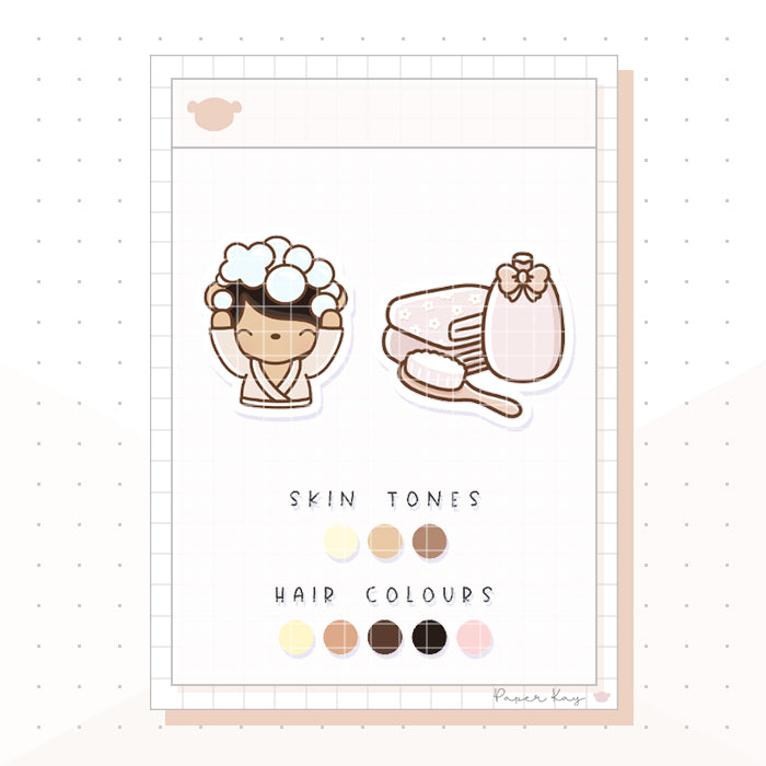 Hair Wash Dolly Planner Stickers