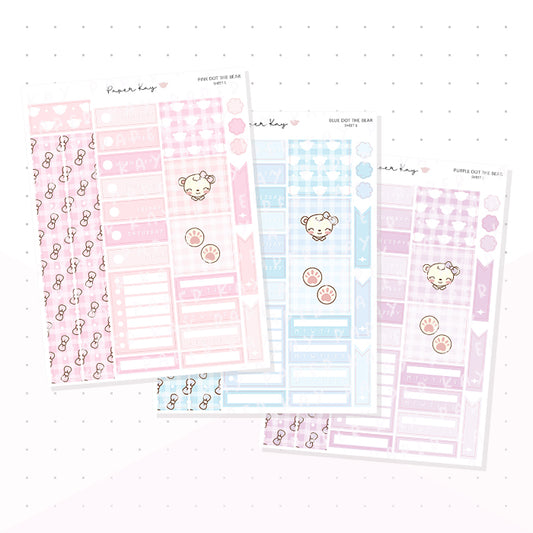 Dot the Bear Hobonichi Cousin Kit - Planner Stickers
