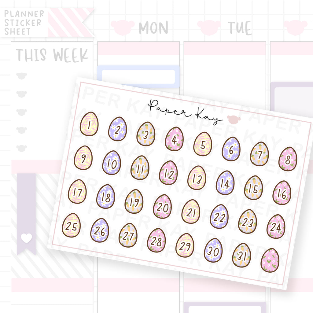 Easter Time Egg Date Dot Stickers