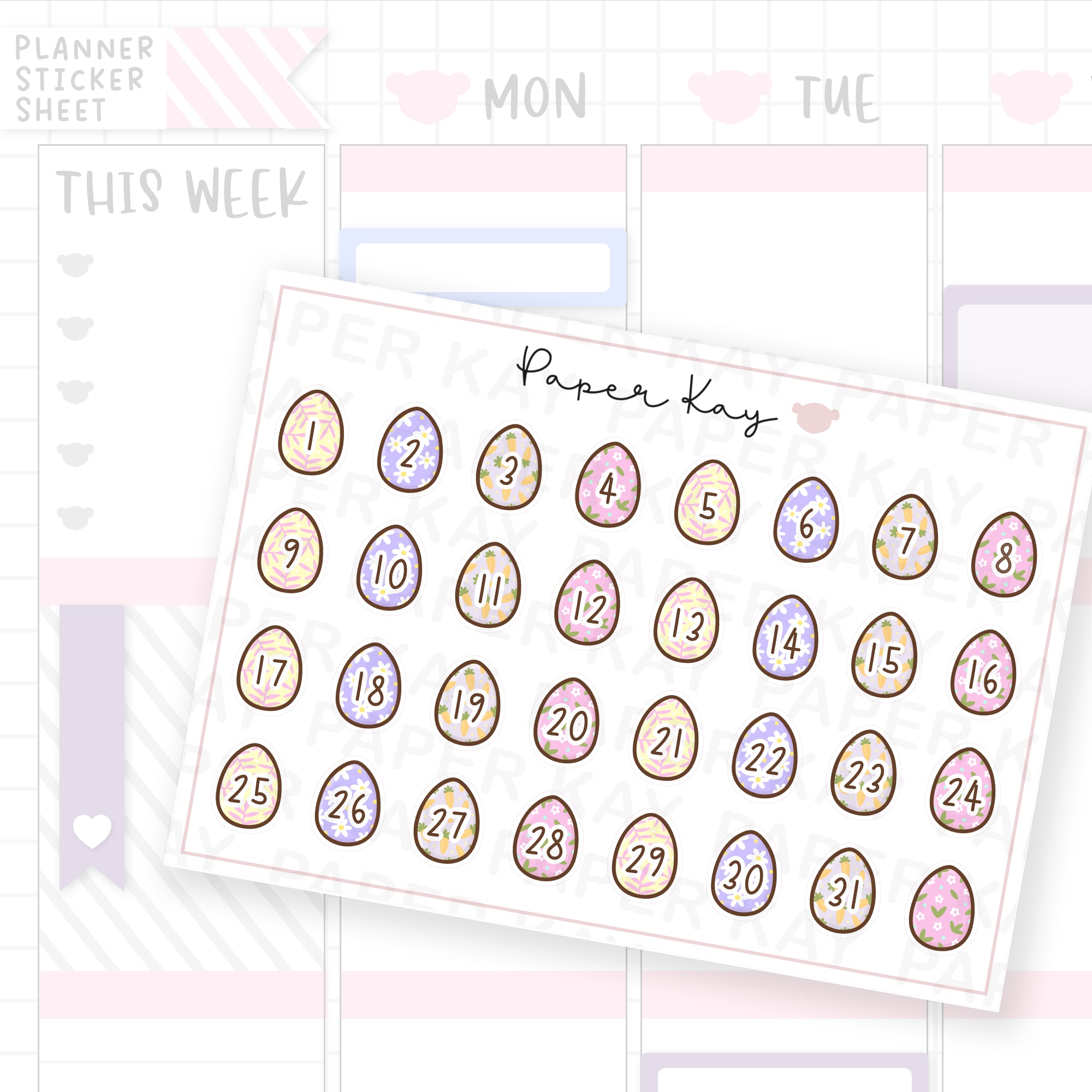 Easter Time Egg Date Dot Stickers