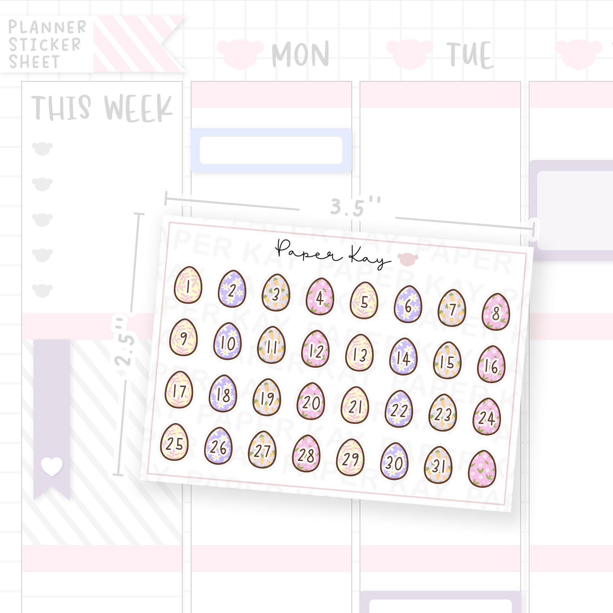 Easter Time Egg Date Dot Stickers
