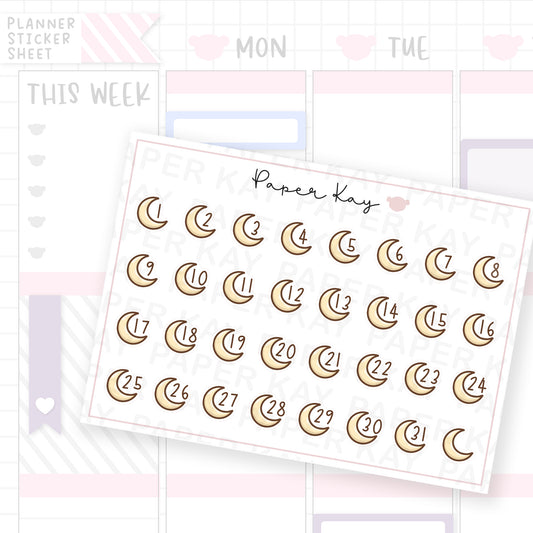 Eid Moon Date Dot Stickers