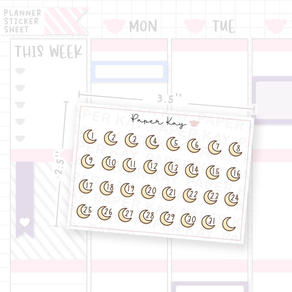 Eid Moon Date Dot Stickers