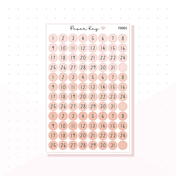 (FS001) Dusky Peach Date Dots - Functional