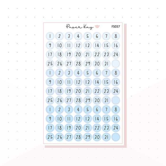 (FS037) Baby Blue Date Dots - Functional