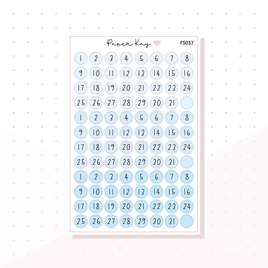 (FS037) Baby Blue Date Dots - Functional