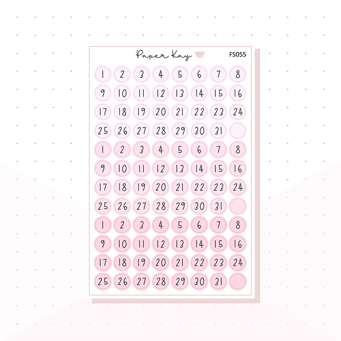 (FS055) Pretty Pink Date Dots - Functional