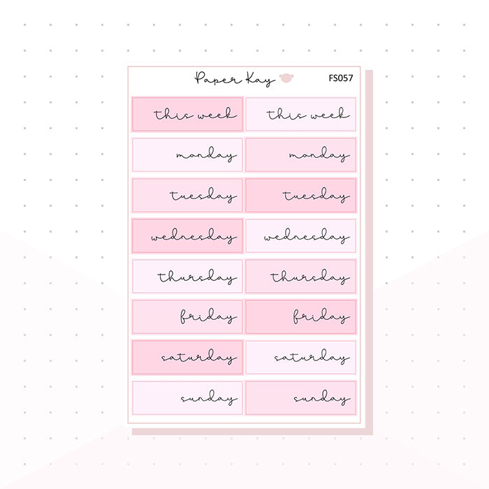 (FS057) Pretty Pink Day Covers - Functional
