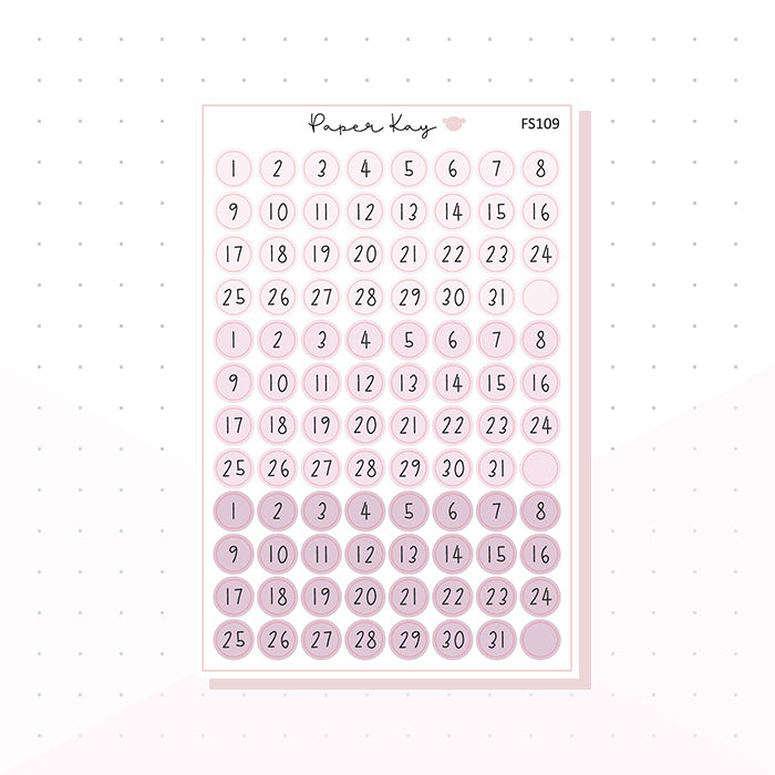 (FS109) Pastel Pink Mauve Date Dots - Functional