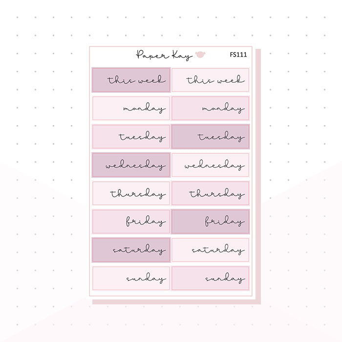 (FS111) Pastel Pink Mauve Day Covers - Functional