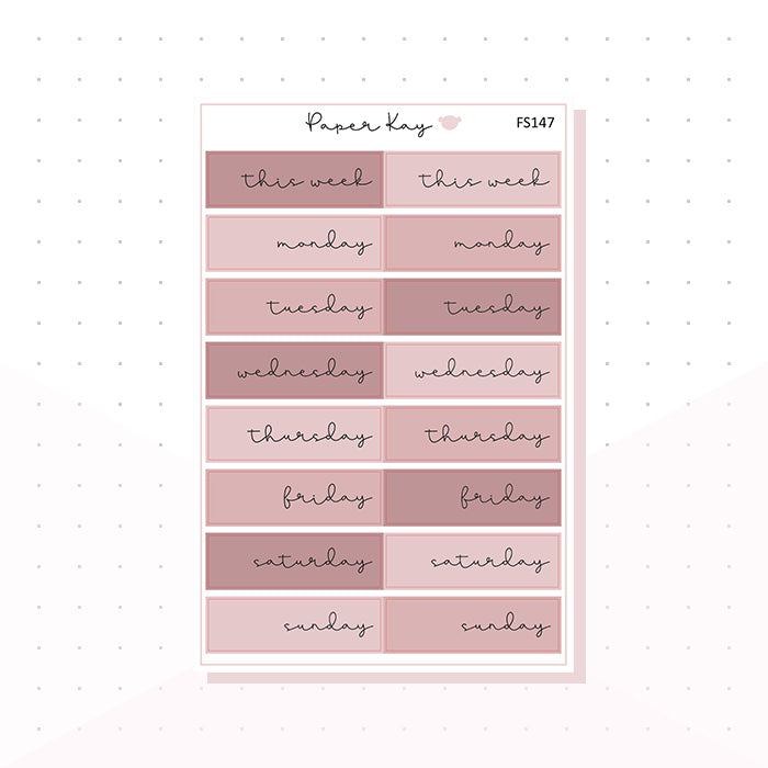 (FS147) Dark Pink Day Covers - Functional