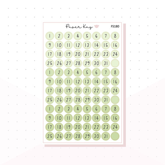 (FS180) Lime Date Dots - Functional