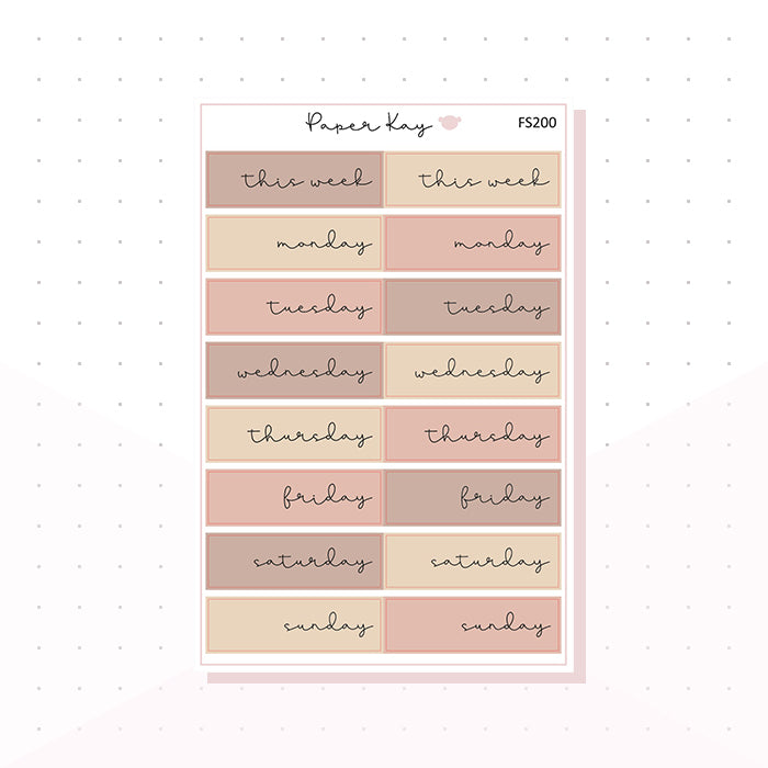 (FS200) Dusky Neutrals Day Covers - Functional