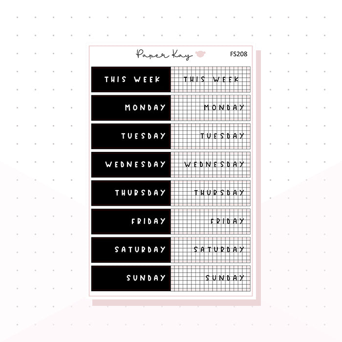 (FS208) Monochrome Day Covers - Functional
