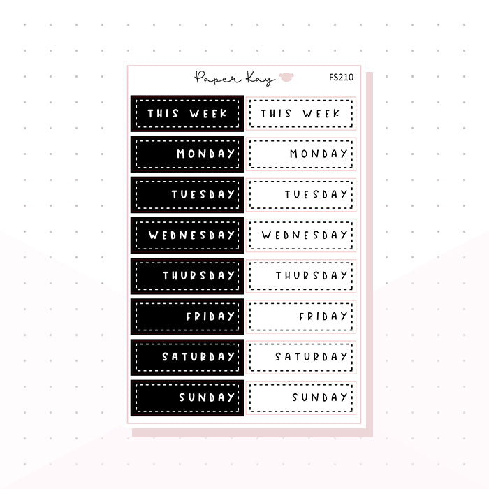 (FS210) Black and White Day Covers - Functional