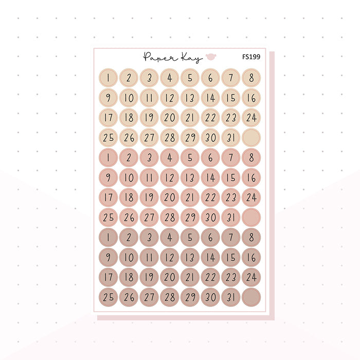 (FS199) Dusky Neutrals Date Dots - Functional