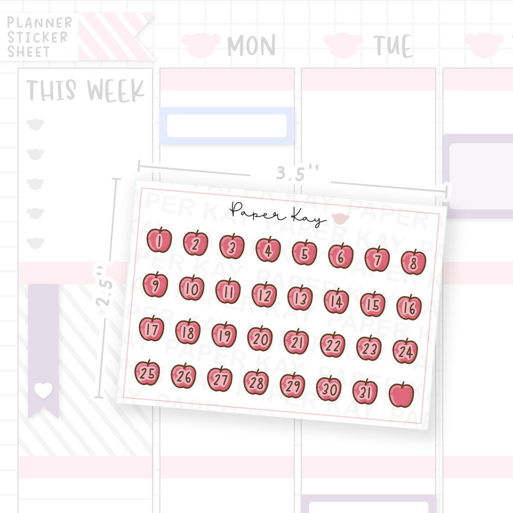 Greener Living Apple Date Dot Stickers
