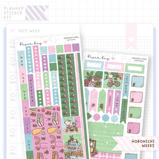 Greener Living Hobonichi Weeks Sticker Kit
